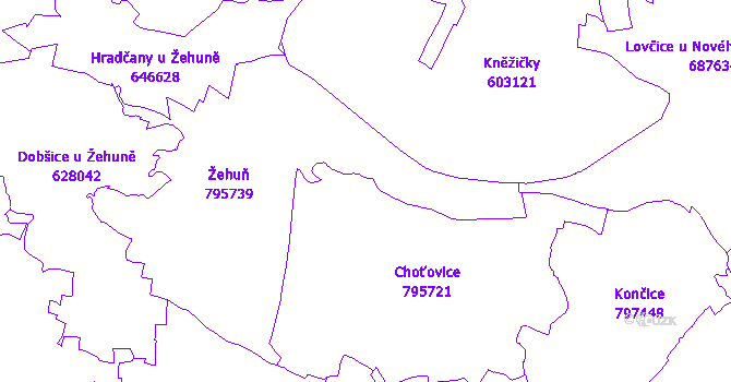 Katastrální mapa Choťovice