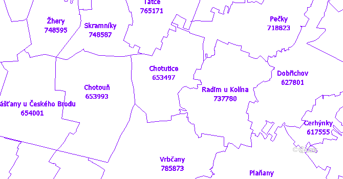 Katastrální mapa Chotutice