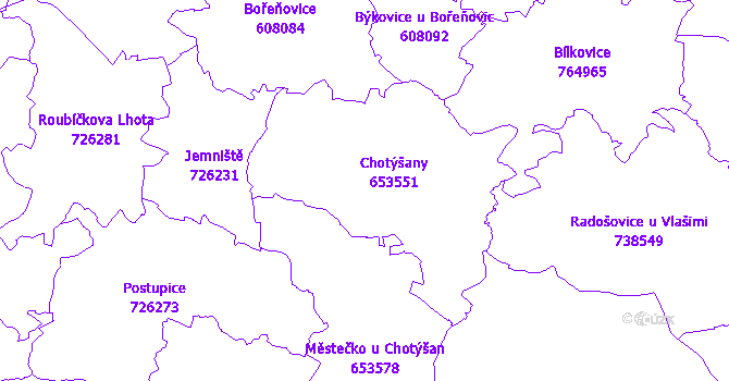 Katastrální mapa Chotýšany