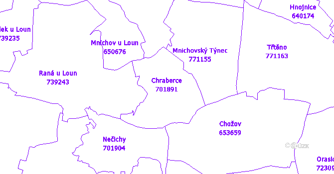 Katastrální mapa Chraberce