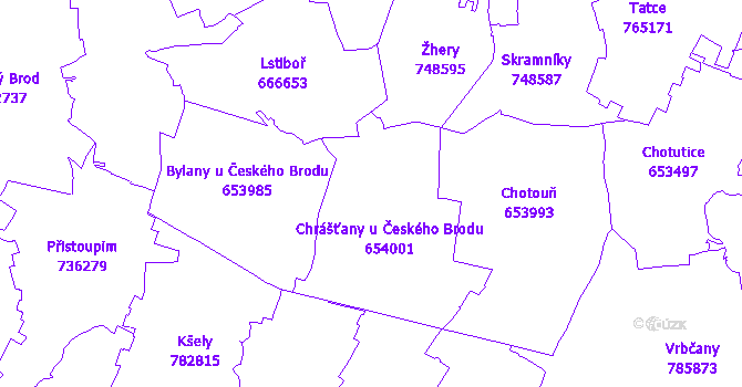 Katastrální mapa Chrášťany