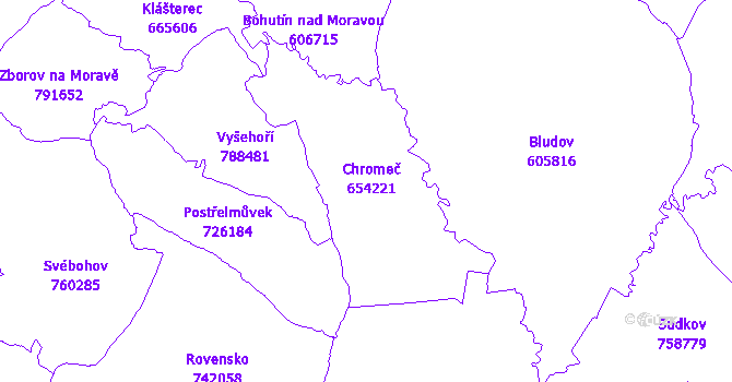 Katastrální mapa Chromeč