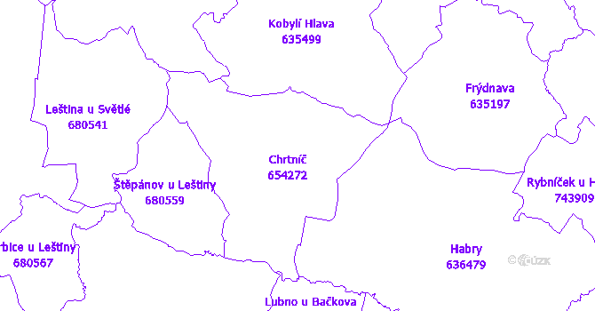 Katastrální mapa Chrtníč
