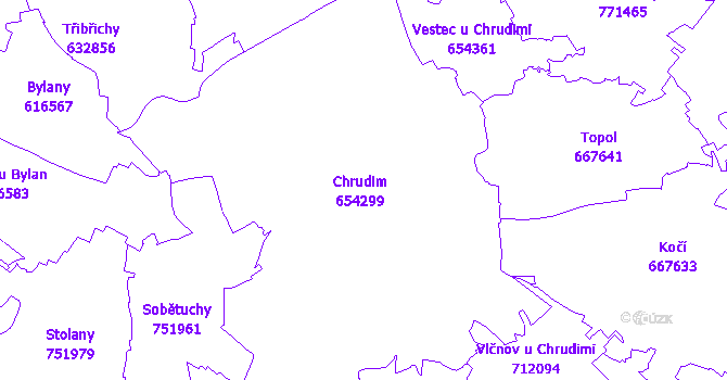 Katastrální mapa Chrudim