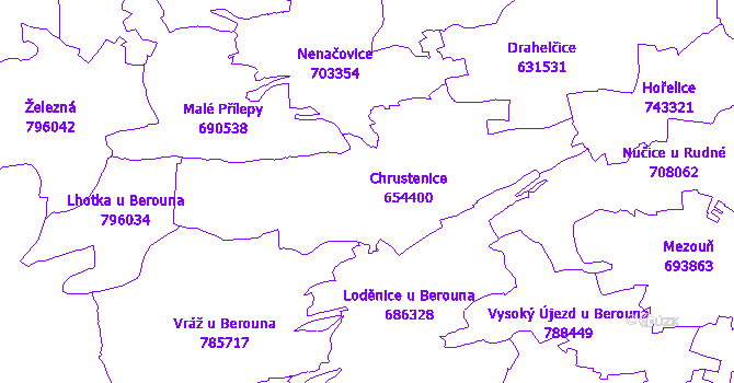 Katastrální mapa Chrustenice