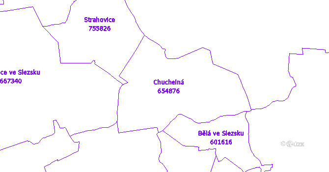 Katastrální mapa Chuchelná