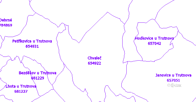 Katastrální mapa Chvaleč