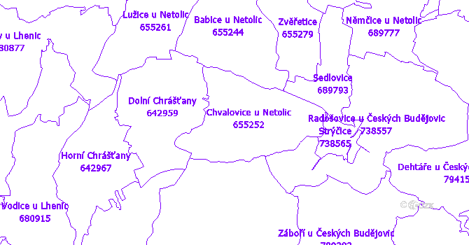 Katastrální mapa Chvalovice