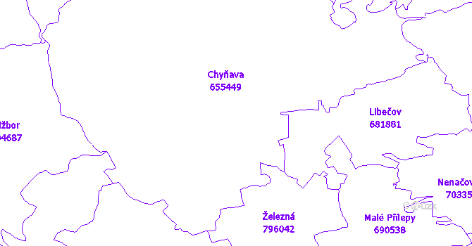 Katastrální mapa Chyňava