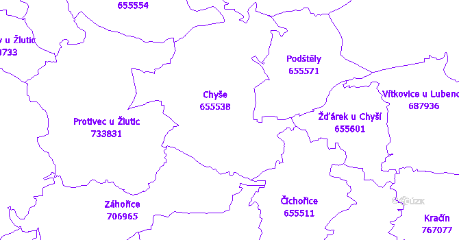 Katastrální mapa Chyše