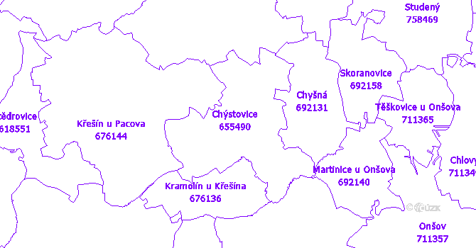 Katastrální mapa Chýstovice