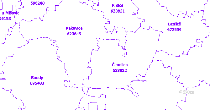 Katastrální mapa Čimelice