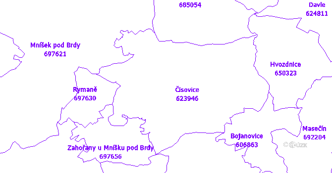 Katastrální mapa Čisovice