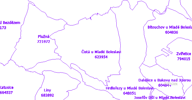 Katastrální mapa Čistá