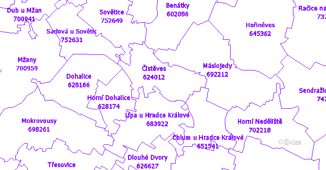 Katastrální mapa Čistěves