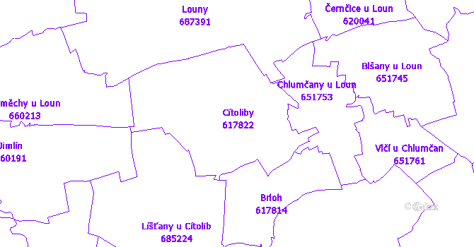Katastrální mapa Cítoliby