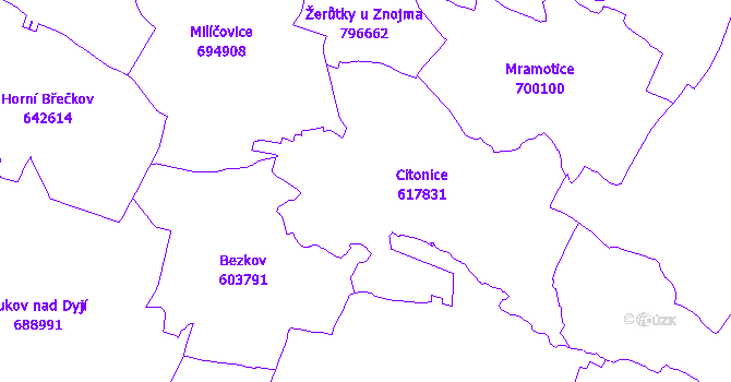 Katastrální mapa Citonice