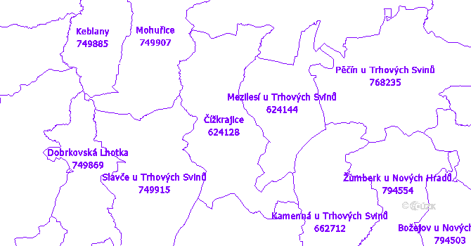 Katastrální mapa Čížkrajice