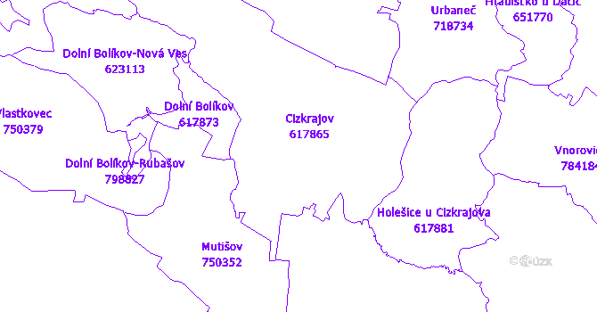 Katastrální mapa Cizkrajov
