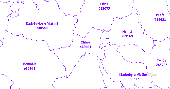 Katastrální mapa Ctiboř