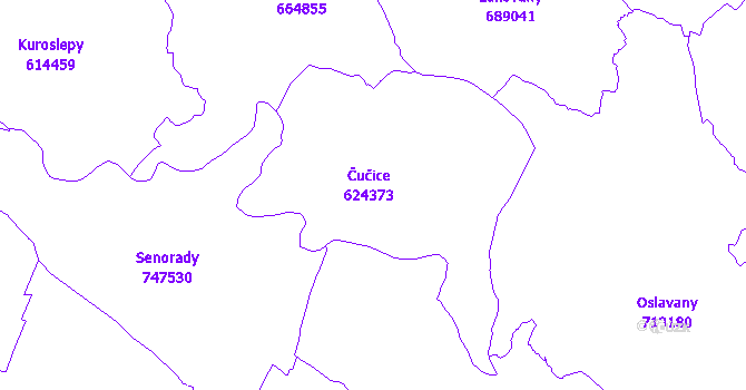 Katastrální mapa Čučice
