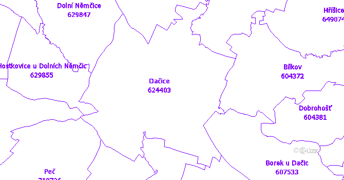 Katastrální mapa Dačice