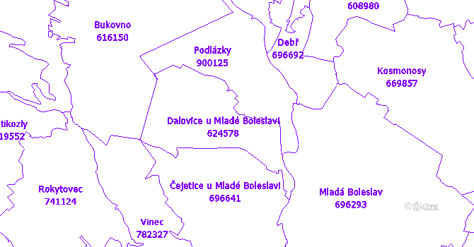 Katastrální mapa Dalovice