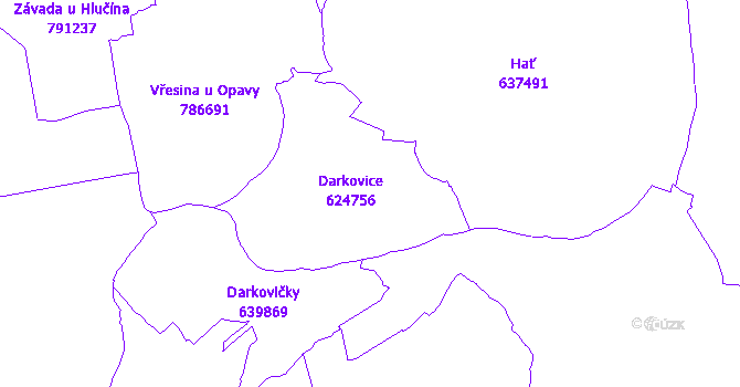 Katastrální mapa Darkovice