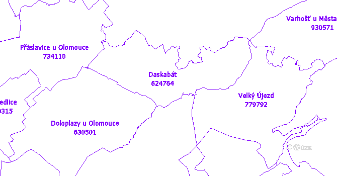 Katastrální mapa Daskabát