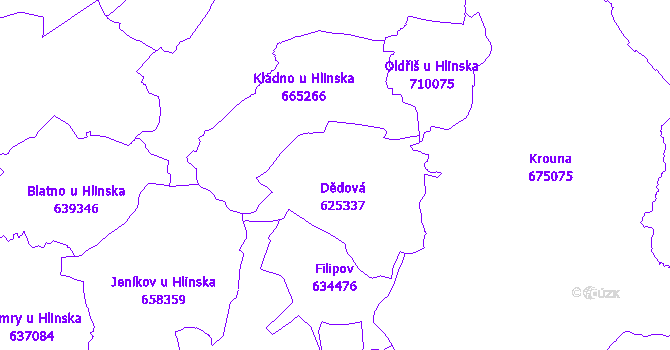 Katastrální mapa Dědová