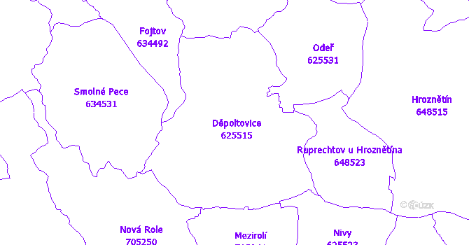 Katastrální mapa Děpoltovice