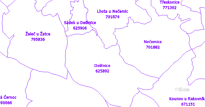 Katastrální mapa Deštnice