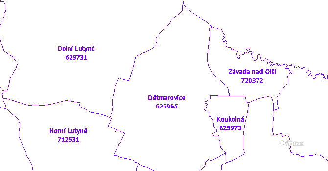 Katastrální mapa Dětmarovice