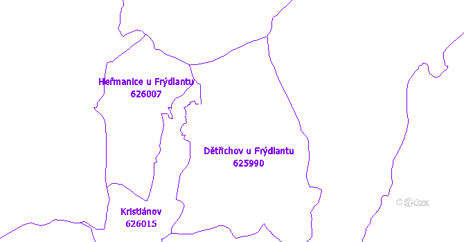 Katastrální mapa Dětřichov