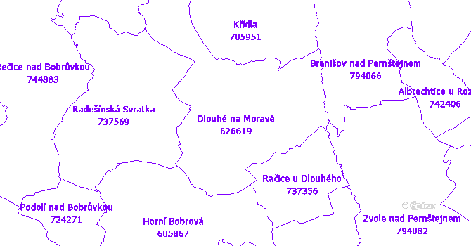 Katastrální mapa Dlouhé