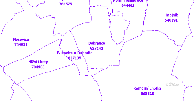 Katastrální mapa Dobratice