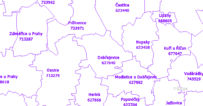 Katastrální mapa Dobřejovice