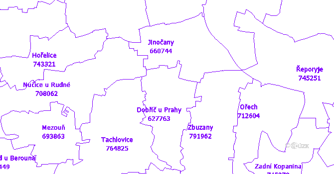 Katastrální mapa Dobříč