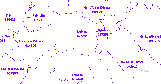 Katastrální mapa Dobrná