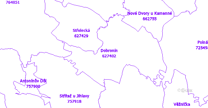 Katastrální mapa Dobronín