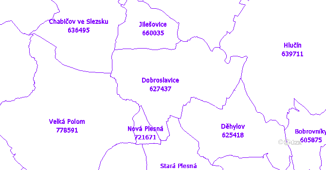 Katastrální mapa Dobroslavice