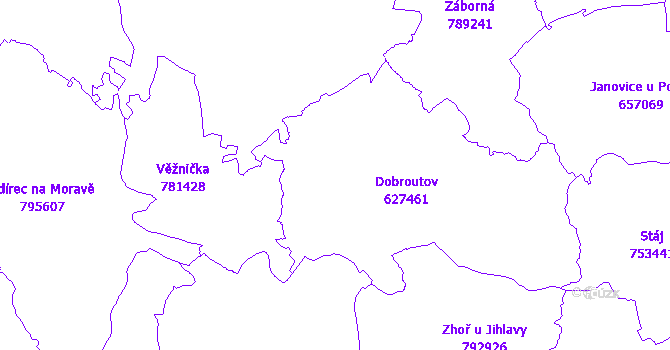 Katastrální mapa Dobroutov