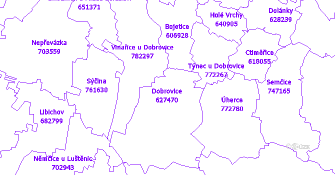 Katastrální mapa Dobrovice