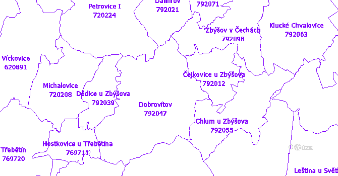 Katastrální mapa Dobrovítov