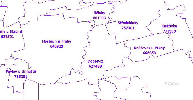 Katastrální mapa Dobrovíz