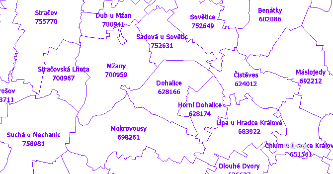 Katastrální mapa Dohalice