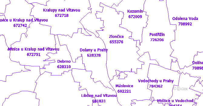 Katastrální mapa Dolany nad Vltavou