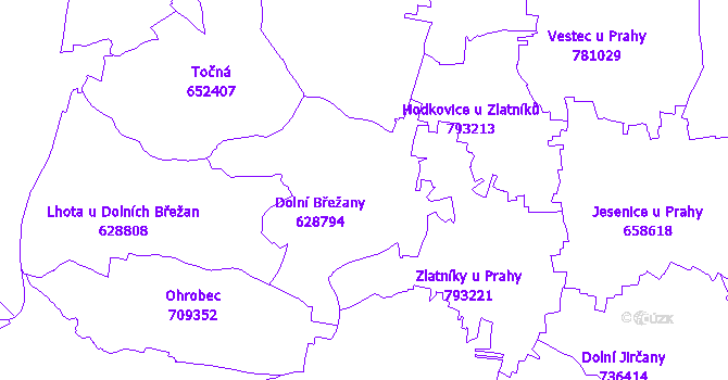 Katastrální mapa Dolní Břežany