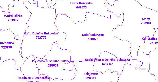Katastrální mapa Dolní Bukovsko