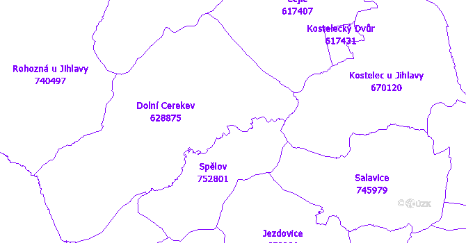 Katastrální mapa Dolní Cerekev